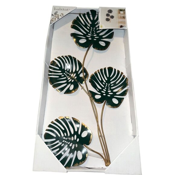 Brewster Mowry Leaf Metal Wall Art Green 23.5" X 15.1" X 1.1" - Picture 1 of 8